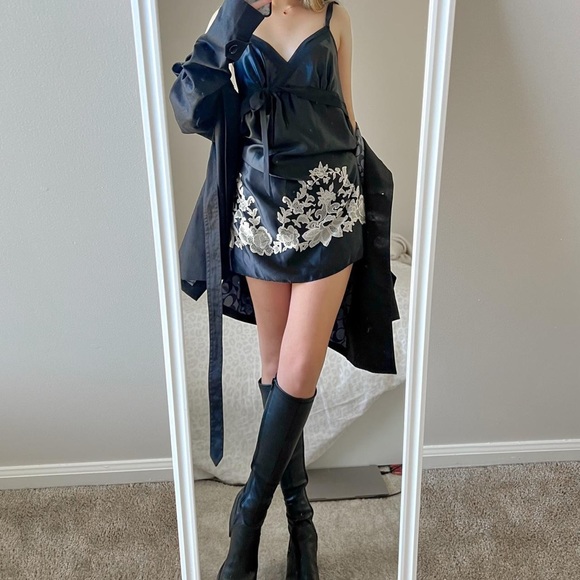 Vintage Black Slip Dress - Picture 2 of 5